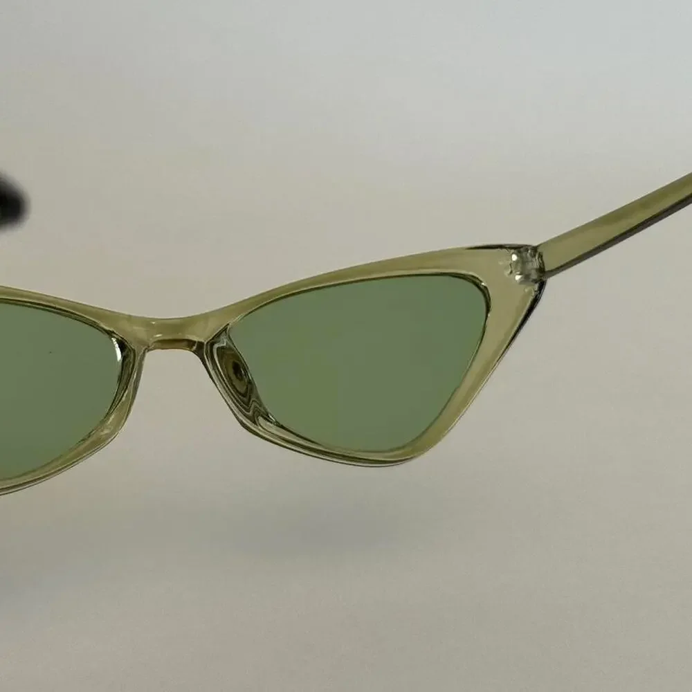 Y2K Cat Eye Green Black Sunglasses Unisex Retro Streetwear UVA UVB